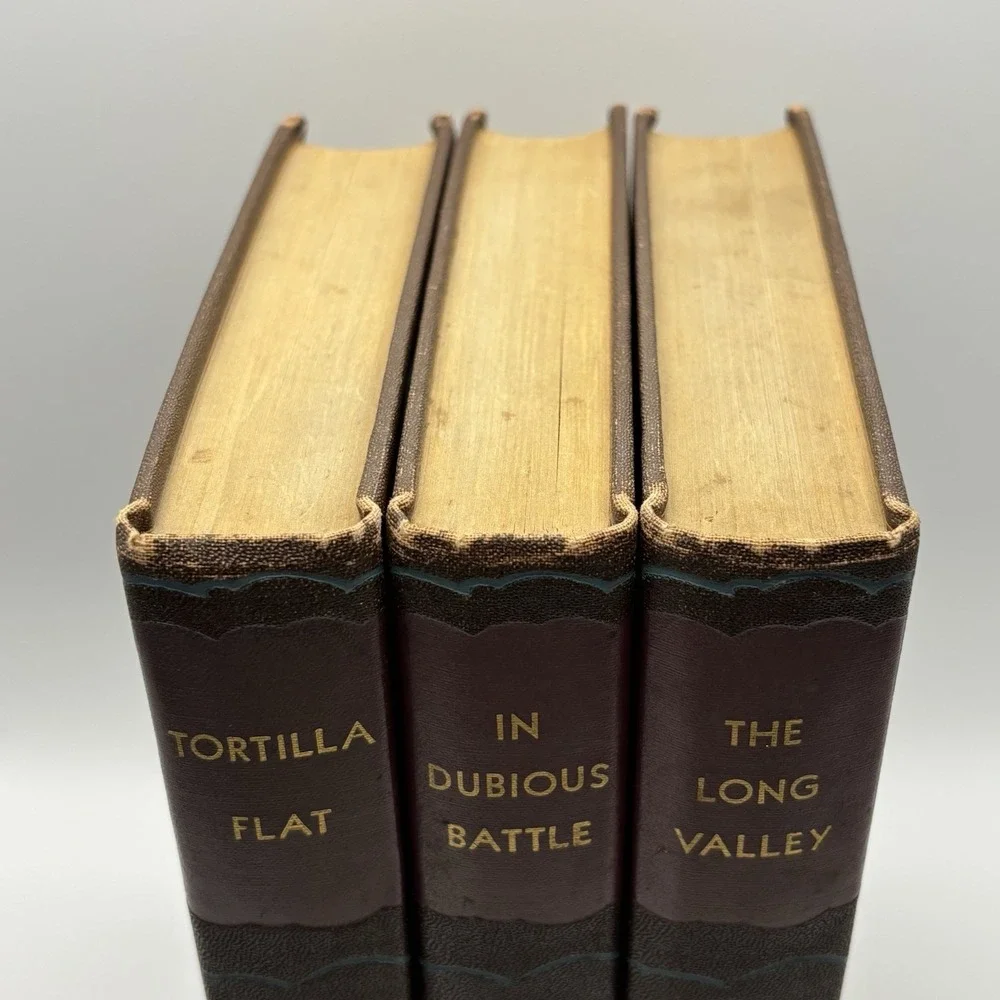 John‎ Steinbeck Books 3 The Long Valley Tortilla Flat In Dubious Battle Collier